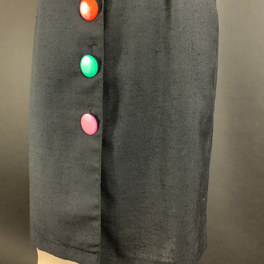 80s David Mitchell Colorful Big Button Sheath Dress - Picture 5 of 15